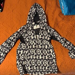 Black and White Lululemon Rain Coat